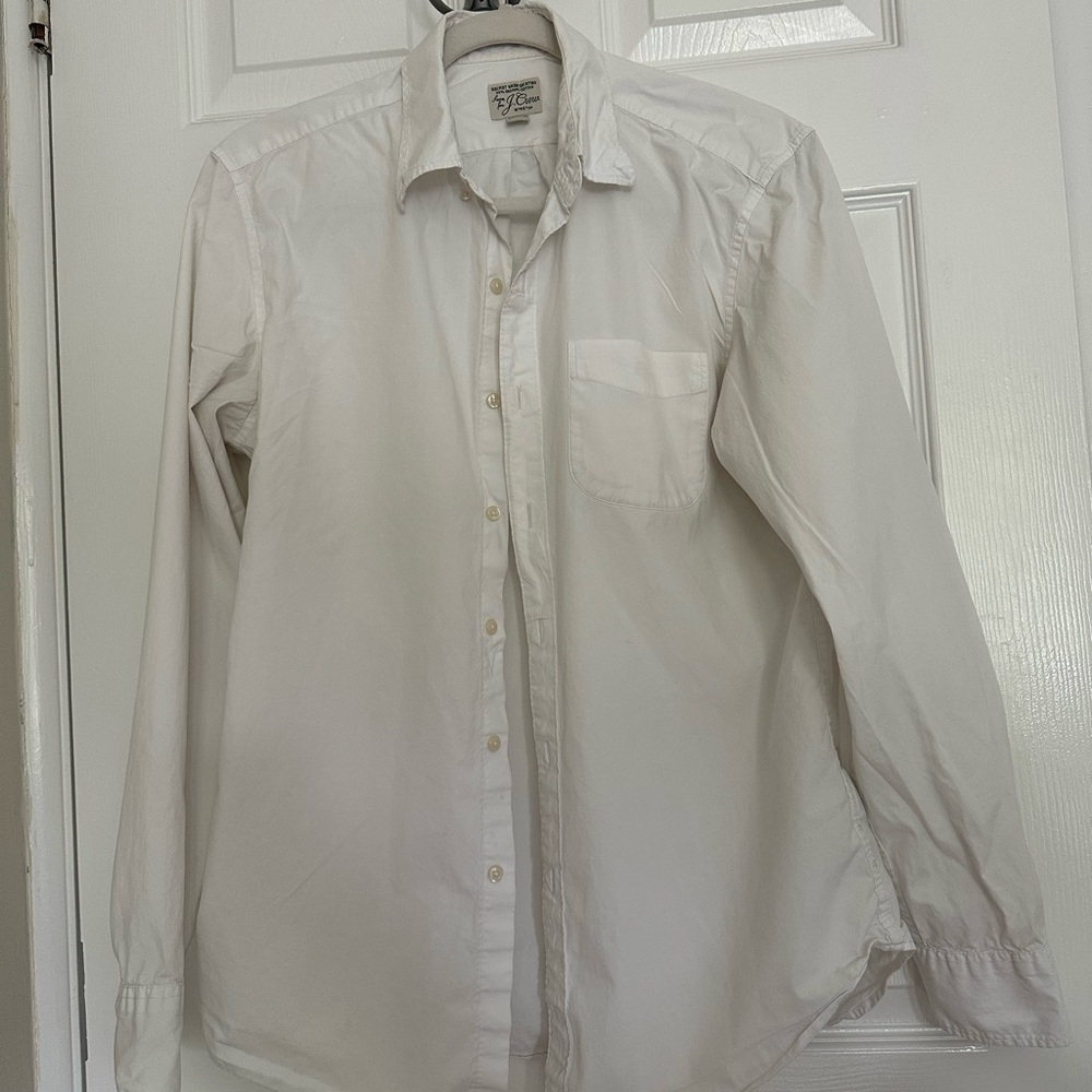 J. Crew White Men's Button-Down Shirt
